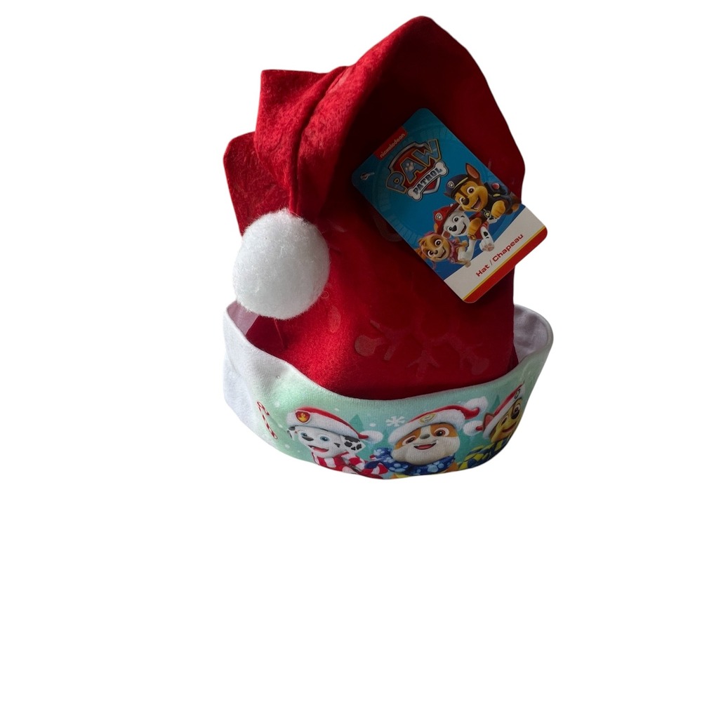Nickelodeon Paw Patrol Kids Red Snowflake Santa Hat Marshall Chase Rubble NEW